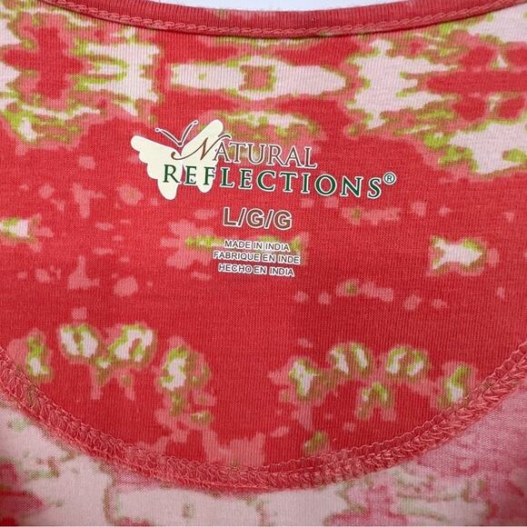 Natural Reflections orange scoop neck high low hem ikat sleeveless dress large - Picture 6 of 8